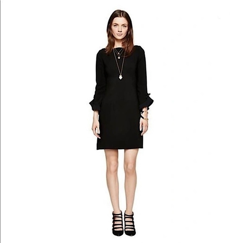 kate spade new york Black Ruffle Sleeve Shift Dress Size: 6